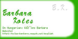 barbara koles business card