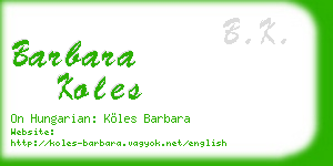 barbara koles business card